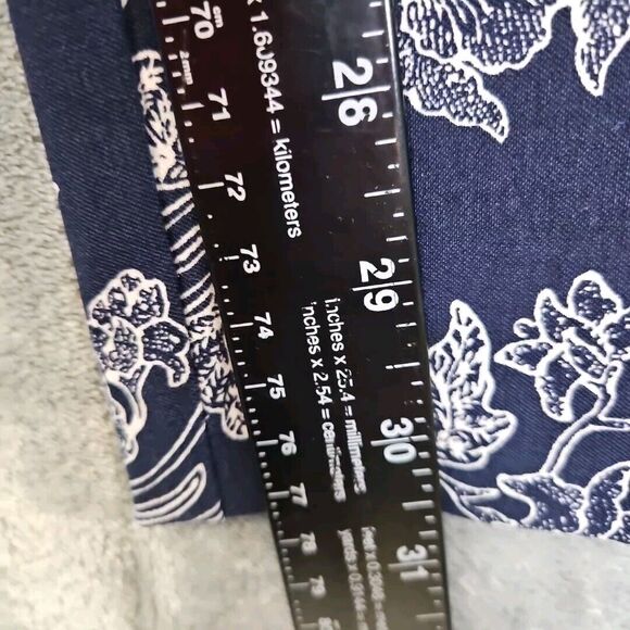 New Directions Womens  PANTS  Size 10  Navy Blue white Stretch Tummy Panel - Picture 3 of 10